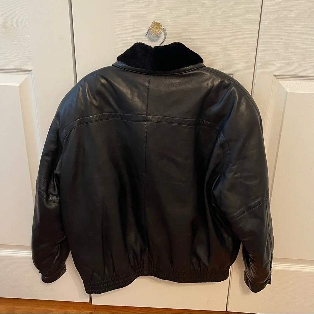 Vintage Maus & Hoffman Black Leather and Fur Jacket - Picture 3 of 4